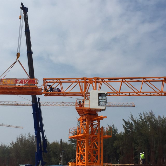 Guindaste de torre tipo topo plano em topless para construção civil